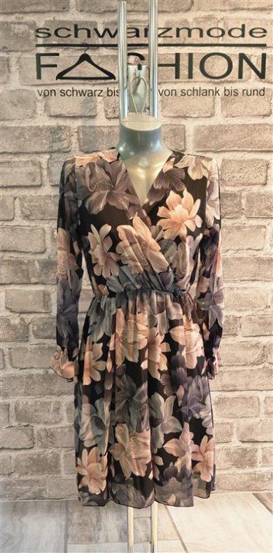 Kleid mit V-Ausschnitt Blumen print