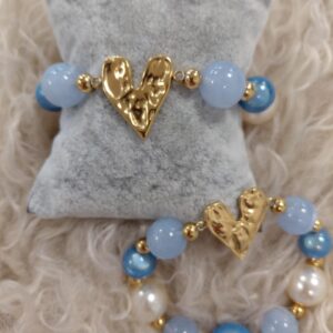 Armband Ute mit Herz in Hellblau