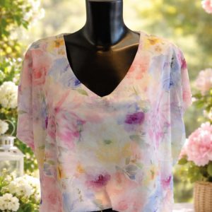 Leichte Chiffonbluse mit zartem Blumenprint