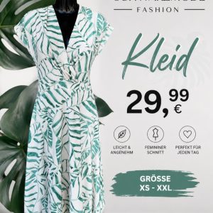 Sommerkleid mit V-Ausschnitt in Wickeloptik