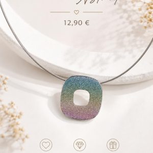 Damen Halskette Geometrischer Anhnger Silber