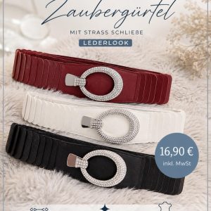 Stretchgürtel Damen-Elastischer Gürtel mit Strass-Schnalle